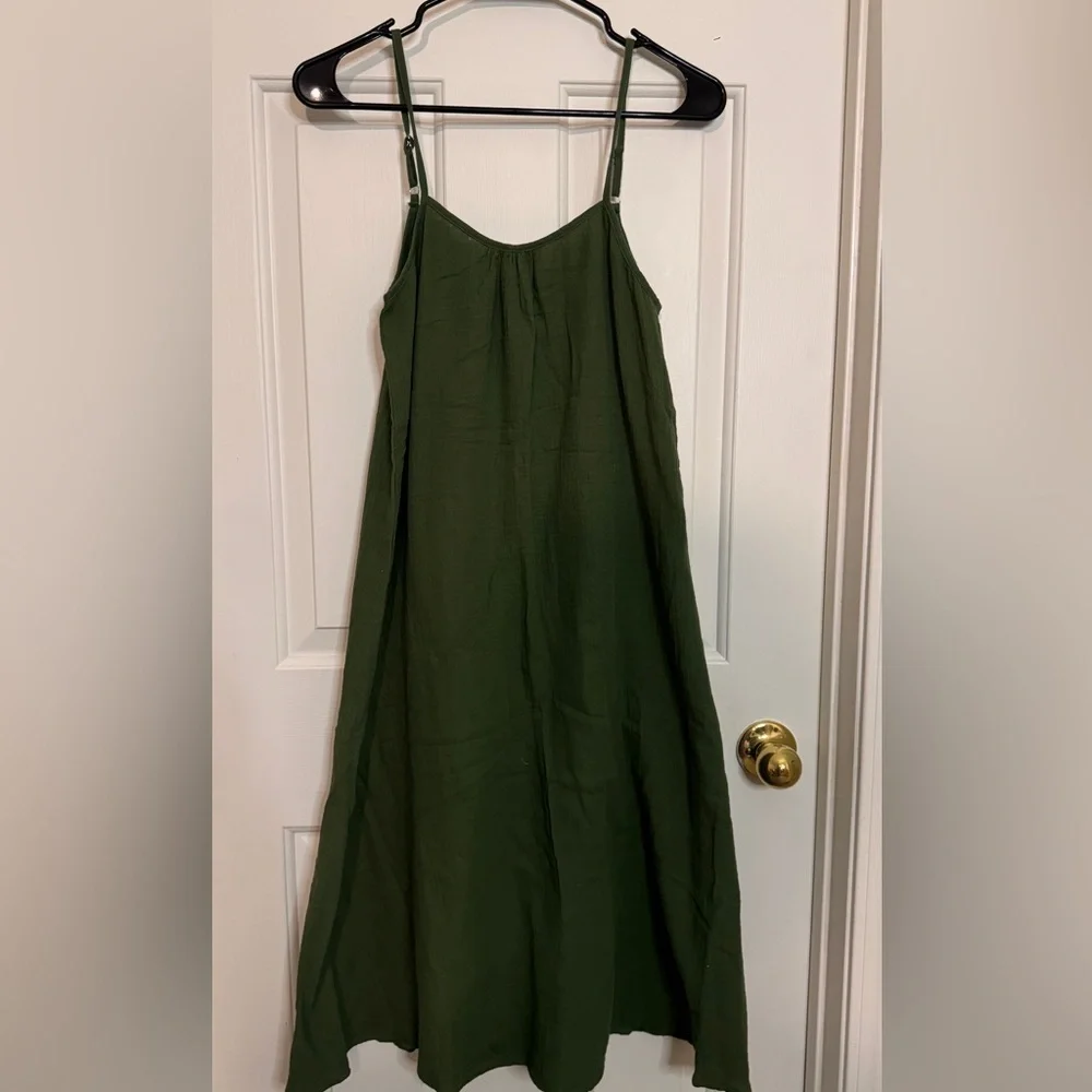 NWT Citrine Swim‎ Forest Green Della Dress Size Small Adjustable Straps
